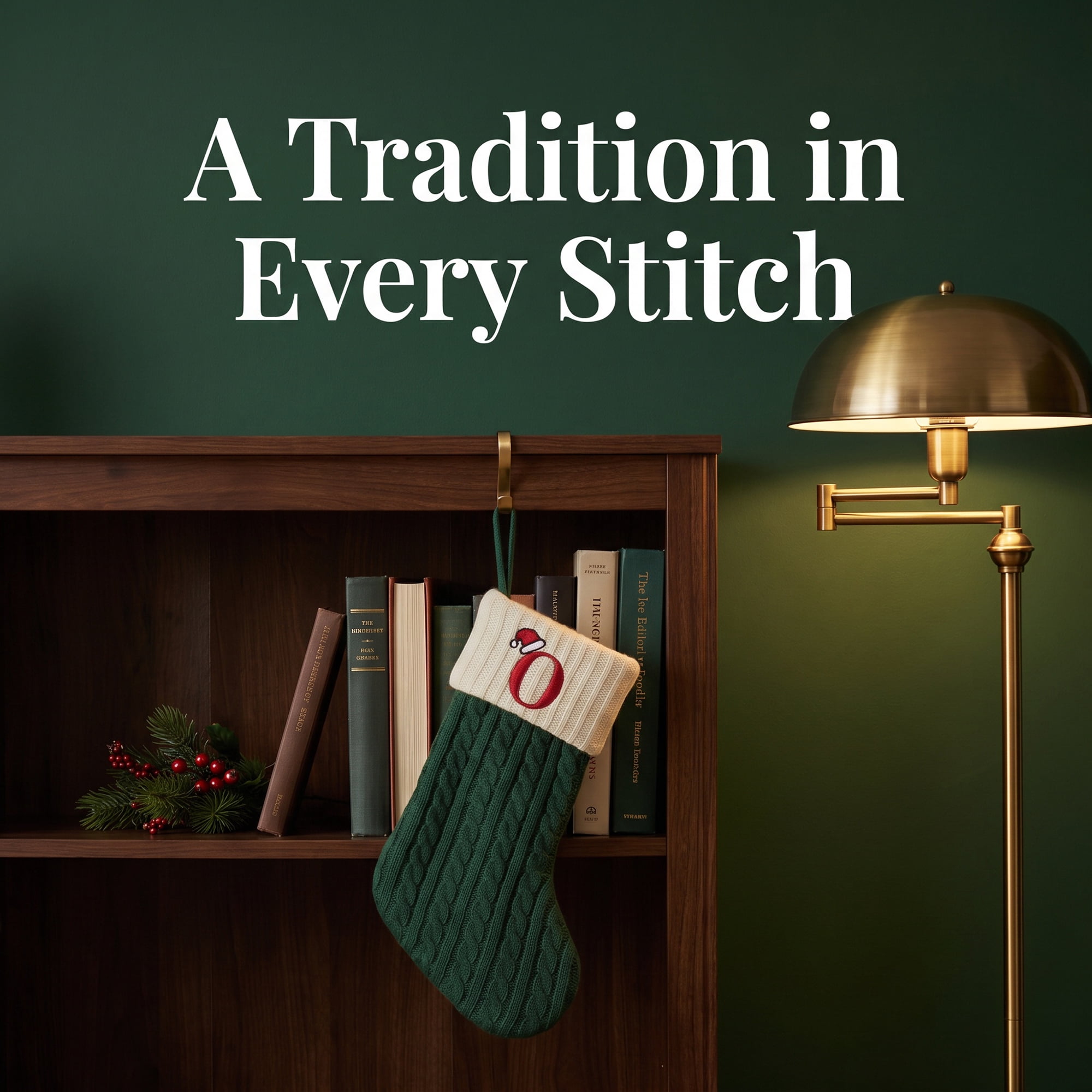 Unique Bargains Christmas Luxury Grand Hearth Accent Stocking Green Letter O 8"