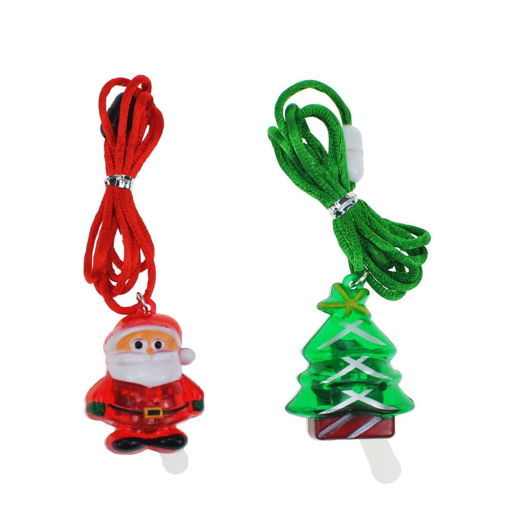 Light-Up Christmas Bulb Necklaces, Festive Holiday Necklaces