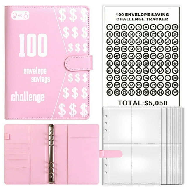 100 Envelopes Challenge Binder Money Saving Challenge Budget Binder with Cash Envelopes Savings Challenge Book - Easy & Fun Way to Save $5 050 Money Saving Binder for Budgeting & Savin