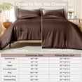 thumbnail image 2 of Sasttie Queen Comforter Set Dark Brown, 3 Piece Solid Bedding for All Seasons, Soft and Breathable Down Alternative Bed Set with 2 Pillowshams, 2 of 9