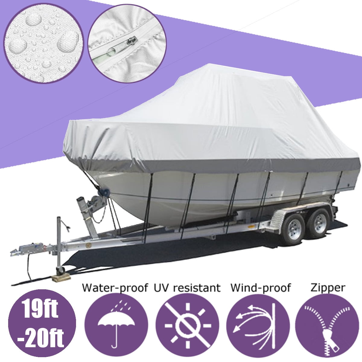 600D 20FT Heavy Duty Boat Dust Cover Waterproof Protection Outer One