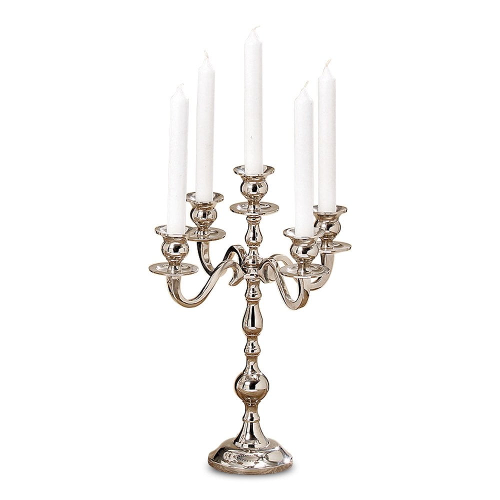 Over 3 FT High, Hand Crafted of Silver Aluminum Nickel WHW Whole House Worlds Romantic Hamptons Tall Five Candle Silver Candelabra 41 1//4 Inches
