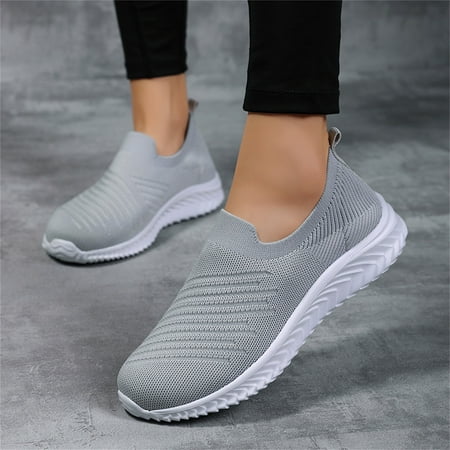 

PhoneSoap Women s Shoes Mesh Flat-bottom Breathable Comfortable Casual Sneakers Grey