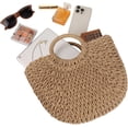 thumbnail image 5 of Kukuzhu Womens Large Straw Beach Bag Woven Tote Bag Top Handle Handbag Purse for Summer, 5 of 7