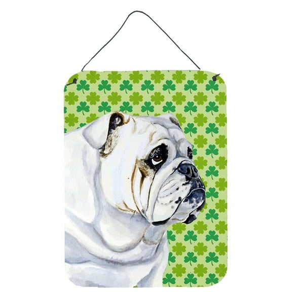 Carolines Treasures LH9184DS1216 Bulldog English St. Patricks Day Shamrock Portrait Wall or Door Hanging Prints 12WX16H