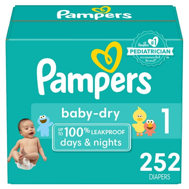 Pampers Baby Dry Diapers, Sizes 1-7