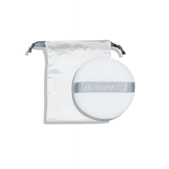 Large Powder Puff (6 inch) and Matching Satin Carrying Bag for Loose Body Powder. Super Soft Puff Made with Premium Velour, Satin Ribbon Handle. Great for Travel, Herb & Root