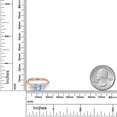 thumbnail image 6 of Gem Stone King 18K Rose Gold Plated Silver Swiss Blue Topaz and Lab Grown Diamond Engagement Ring for Women | 2.00 Cttw | Round 6MM | Gemstone November Birthstone | Size 8, 6 of 6