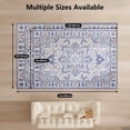 thumbnail image 5 of Kelno 9'x12' Area Rugs Large Vintage Living Room Rug Washable Low Pile Indoor Carpet Non-slip Soft Rug Bedroom Dining Room, Blue, 5 of 9