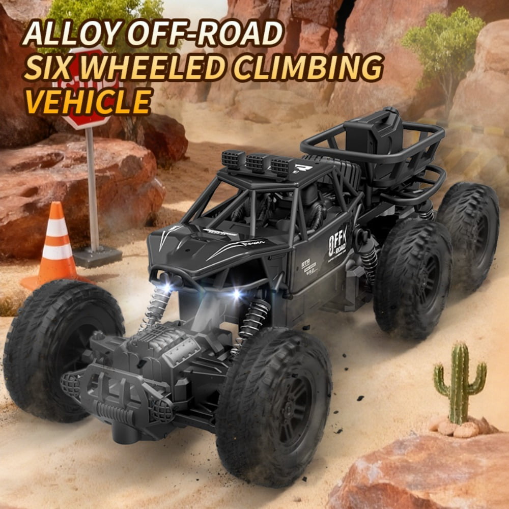 Remote Control Car, Big Monster Truck Toys RC Cars for Boys Kids Adults, 2.4Ghz 4WD 6-Wheel Off Road RC Monster Truck , RC Car Truck Rock Crawler Toy All Terrain Gifts for Adults Boys 8-16