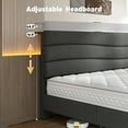 thumbnail image 2 of EnHomee King Size Bed Frame with Headboard Upholstered Bed Frame King with Storage King Size Bed Frame with Charge Station Gray, No Box Spring Needed, Noise Free, 2 of 7