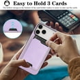 thumbnail image 6 of Compatible with Magsafe Wireless  Charging 2 in 1 Detachable for iPhone 17 Wallet Case with Card Slot Women Men, Classic Magnetic PU Leather Flip Cover for iPhone 17, Purple, 6 of 8