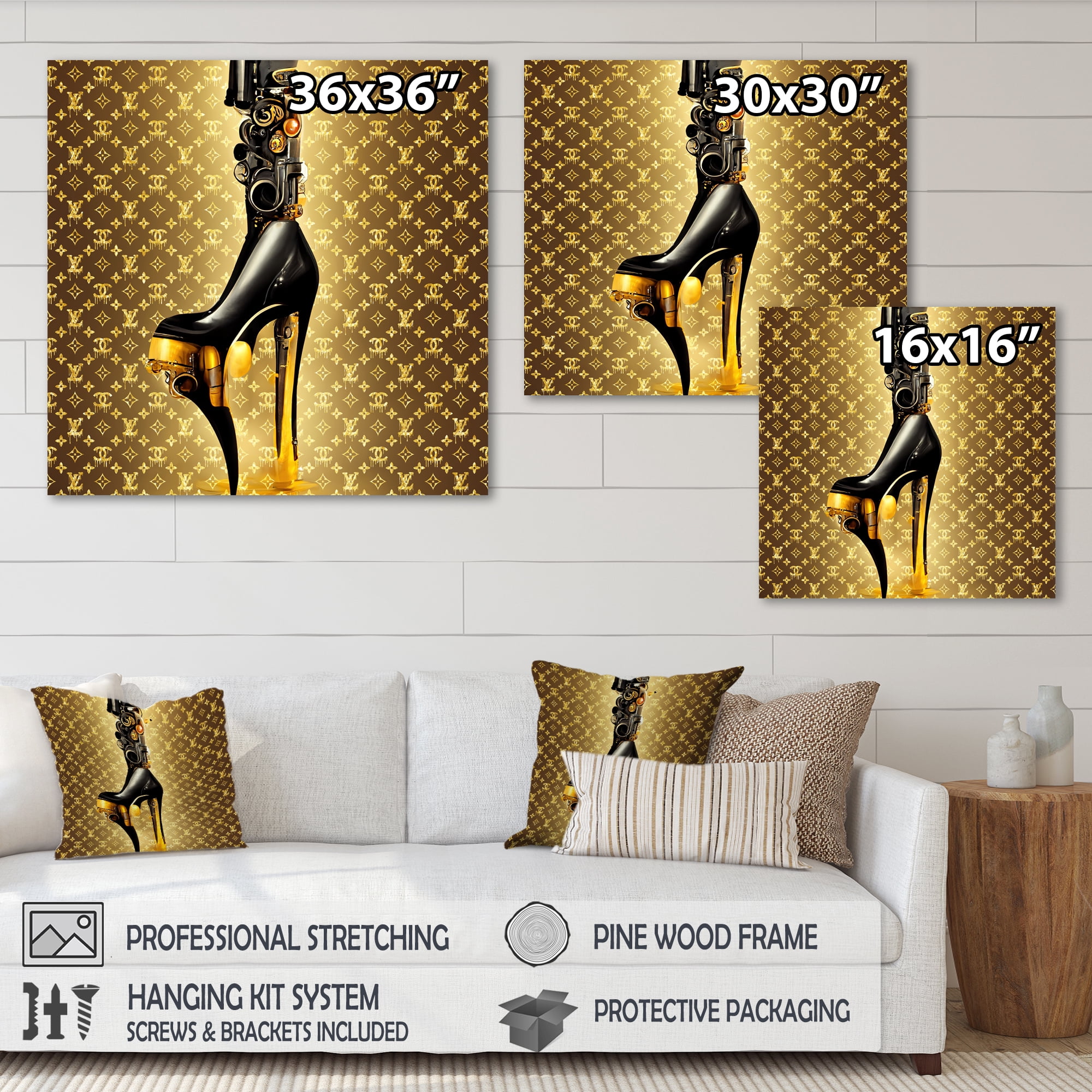 Designart Luxury Brand Bionic Heel IV Canvas Wall Art
