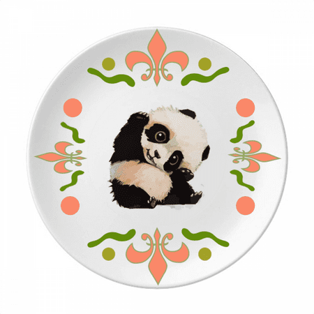 

China Panda Cubs Trottie Lovely Baby Flower Ceramics Plate Tableware Dinner Dish