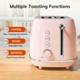 thumbnail image 2 of 2 Slice Toaster Retro Stainless Steel Toaster with Bagel Cancel Defrost Function and 6 Bread Shade Settings Bread Toaster Extra Wide Slot and Removable Crumb Tray (Pink), 2 of 5
