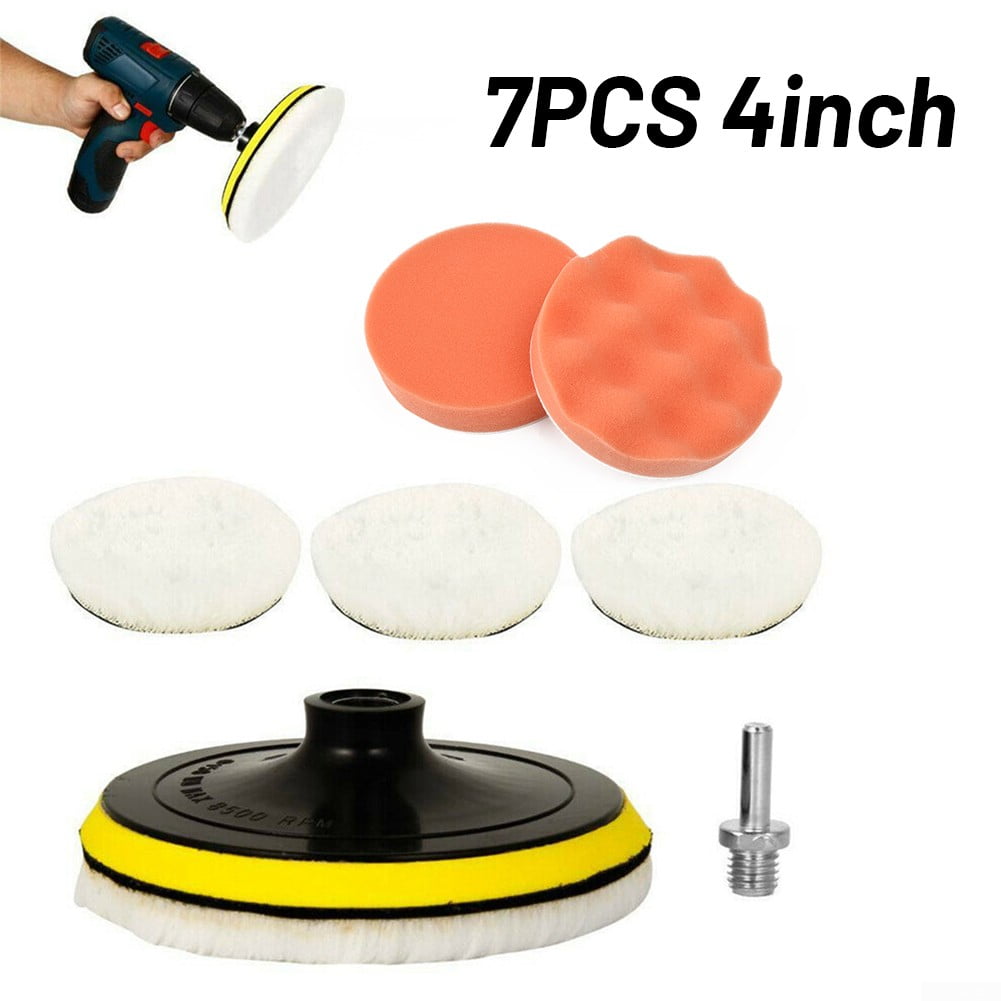 5pcs Metal Plastic Buffing Pad Polishing Mop Wheel Kit Drill Attachment Set Tool 