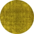 thumbnail image 1 of Ahgly Company Indoor Round Oriental Yellow Industrial Area Rugs, 4' Round, 1 of 4