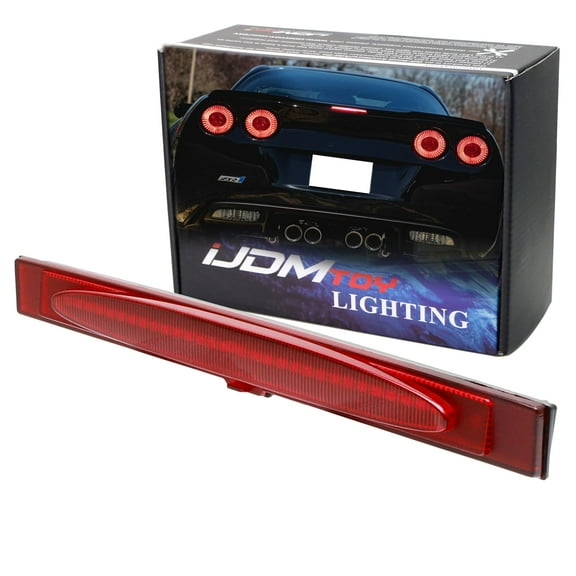 Red Lens F1 Style Strobe Featured LED Trunk Lid High Mount Third Brake Light Assembly For 2005-2013 Chevy C6 Corvette