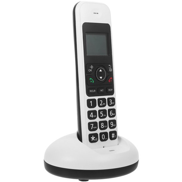 LEEYNEER Digital Cordless Phone White Elderly 1 Set 6.4*2.0*1.1in