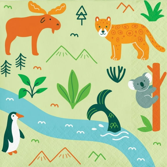 World Adventure Paper Beverage Napkins 16 Per Pack