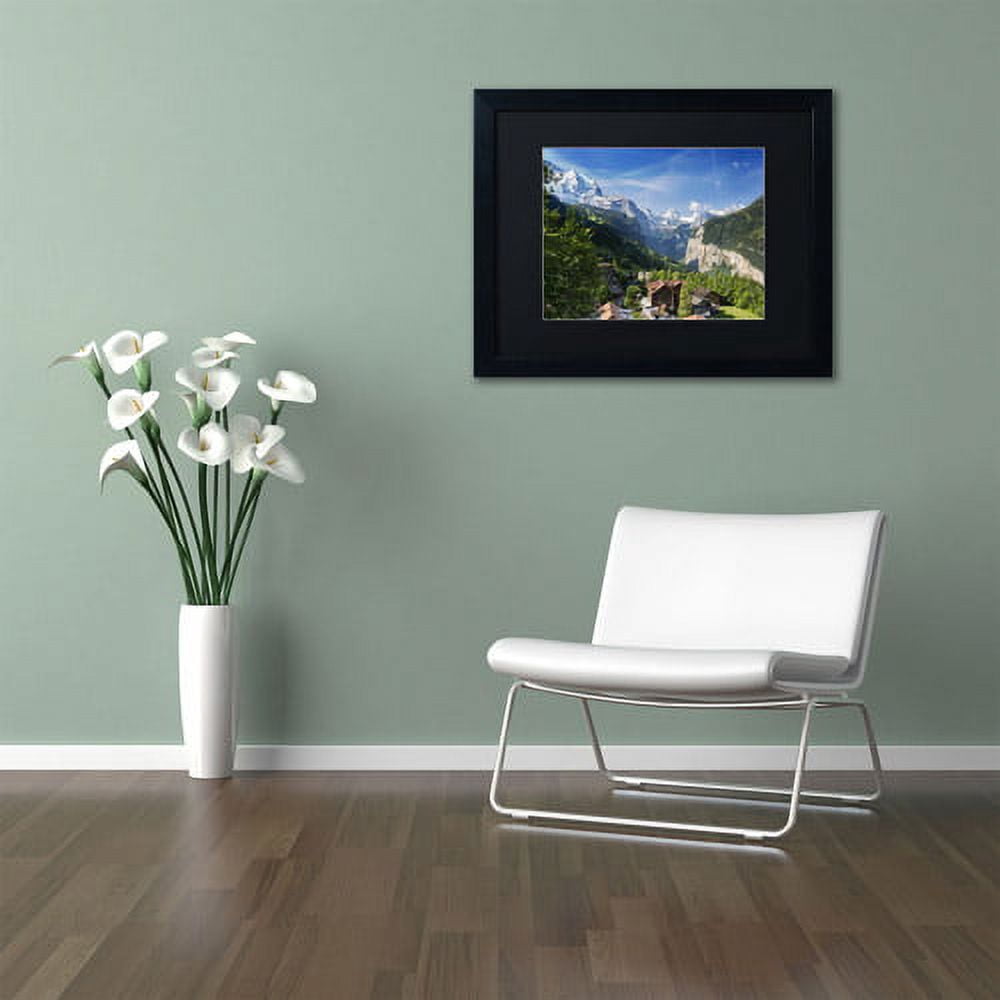 Trademark Fine Art "A New Day in the Swiss Alps" Canvas Art by Philippe Sainte-Laudy, Black Matte, Black Frame