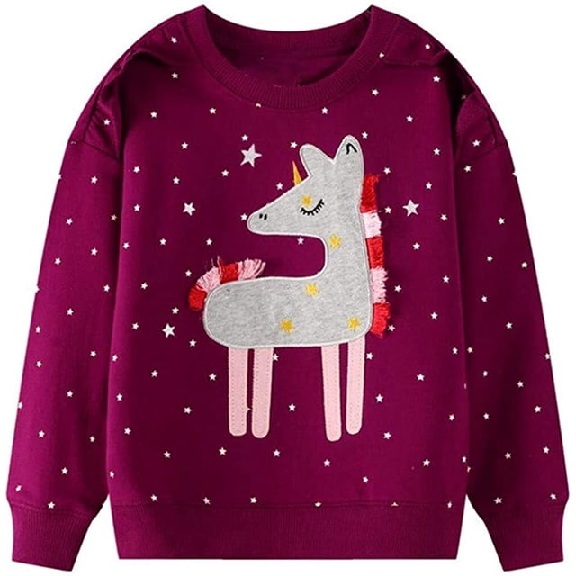 CMKid Toddler Girls Unicorn Sweatshirt Long Sleeve Tops Cotton