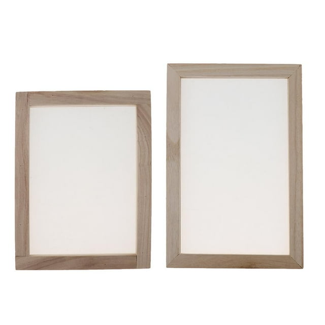 Abbracc shamjina 2pcs Traditional Wooden Paper Making Mould Frame Screen for Paper Craft