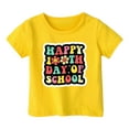 thumbnail image 3 of 100 Days Of School Shirt Girls Size 6/7 Boy Cute Print Round Neck Raglan Tops Loose Fit Vacation Tops Pullover Tops Yellow,2-3 Years, 3 of 4