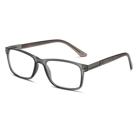 Fashion Frame Vintage Simple Eye Protection Reading Glasses Anti-Blue Light Ultra Light Glasses GREY STRENGTH 350