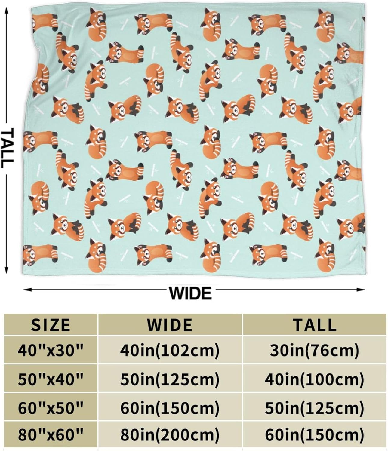 Red Panda Gifts Flannel Fleece Throw Blanket Warm Cozy Plush Bed Blankets for Sofa Couch Bedroom 60"X50"