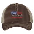 thumbnail image 6 of We The People Trucker Hat Distressed American Flag Mesh Cap Constitutional Patriotic (Olive), 6 of 8