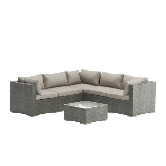 Patio Sense Sino Wicker 6 Piece Patio Conversation Set