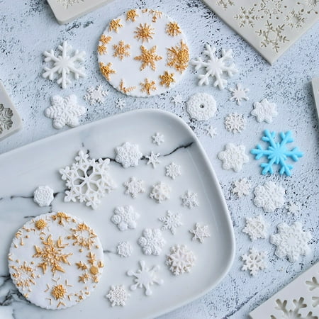 

1PC DIY Fondant Silicone Mold Snowflake Shape Chocolate Moulds Cake Decor Tool Baking Supplies