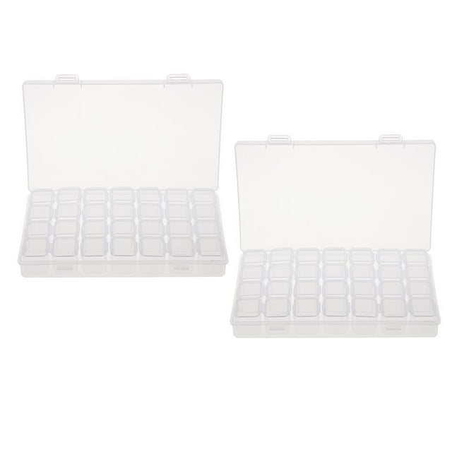 Caja de Almacenamiento de Plástico de 56 Ranuras, Contenedor de Almacenamiento de de Joyería