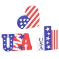 thumbnail image 1 of Panneau en Bois 4 Juillet Étoile Patriotique Logo USA Décoration de Bureau Fête de l'Indépendance Commémoration Fête du Travail Décoration de Table à Manger Centre en Bois, 1 of 9