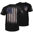 thumbnail image 2 of Betsy Ross Flag T-Shirt Patriotic Tribute Tee | American Pride Veteran Support Shirt | 100% Cotton Military Apparel, 2 of 2
