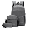 thumbnail image 5 of 3pcs Backpack Crossbody Bag And Pen Bag Set, Men's Backpack Fashion Trendy Backpack, Casual School Bag Computer Bag, Simple Business Laptop Bag, Students Notebook Bag, Large-capacity Travel Bag, 5 of 5