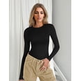 thumbnail image 3 of Ekouaer Women's Long Sleeve Shirts Tight Fitted Tops Crewneck Underscrubs Tee Lightweight Basic Thermal Undershirts, 3 of 6