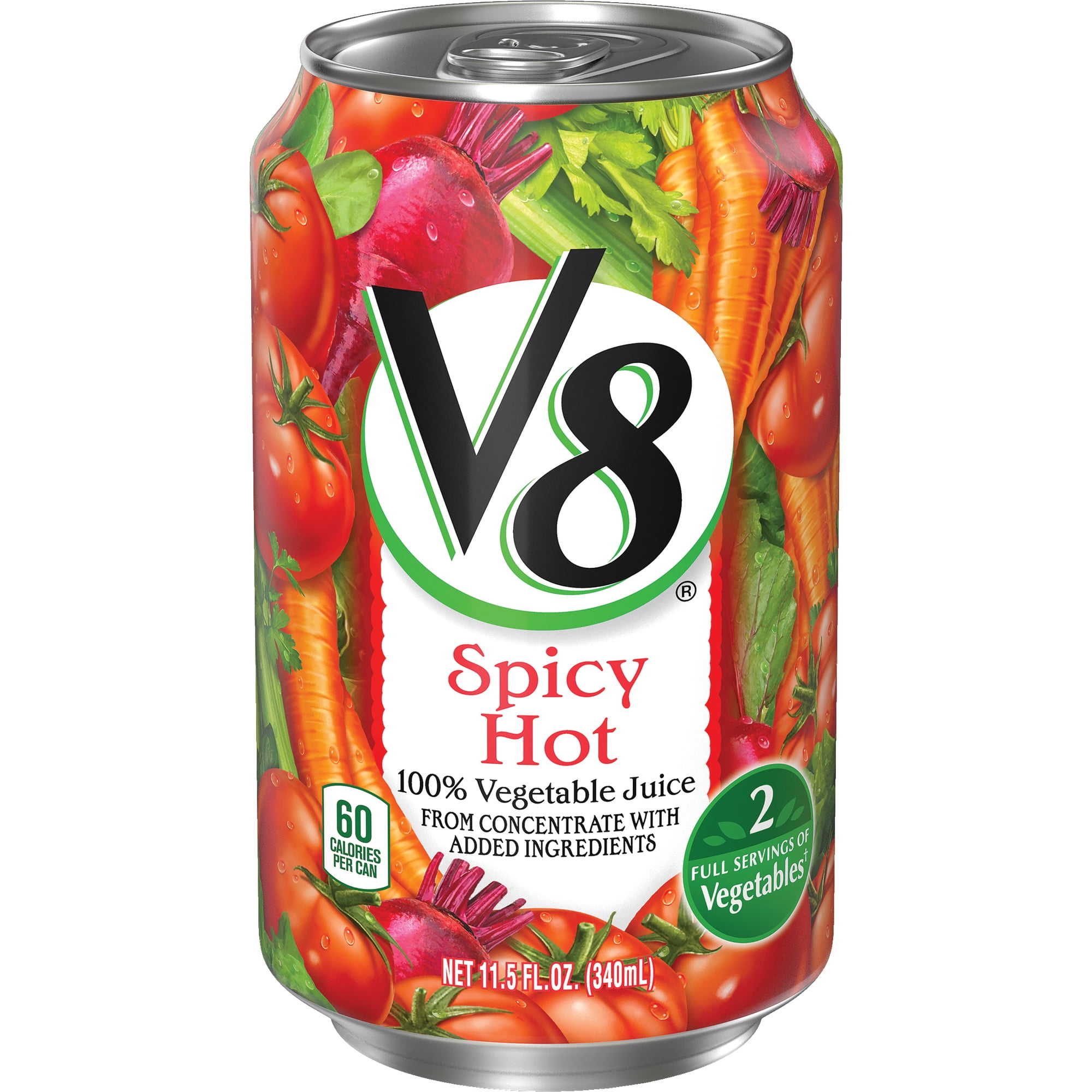 V8 Spicy Hot 100% Vegetable Juice, 11.5 oz. - Walmart.com - Walmart.com