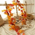 thumbnail image 2 of Holiday Fall Garland 2M Maple Leaf Rattan Cane Artificial Fall Leaves For Thanksgiving Halloween Decorations Wall Ceiling Diy Decor 78.74 Inches Length 0.22 Lb, 2 of 7