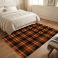 thumbnail image 4 of Area Rugs 3'x5', Burnt Orange Plaid Carpet Runner Indoor Outdoor Rugs Home Decor Aesthetic, Farmhouse Retro Black Checkered Non Slip Mats Washable Accent Rug for Living Room Bedroom, 4 of 8