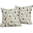 thumbnail image 6 of Fall Pillow Covers 16x16 Set of 2 Balck Pumpkin Autumn Themed Thanksgiving Harvest Print Decorative Throw Pillows Outdoor Pillowcase Farmhouse Linen Cushion Case Decor for Sofa Couch Bed, 6 of 6