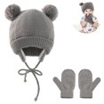 thumbnail image 1 of 1 juego de gorro de bebé, gorro con orejeras para niños pequeños, cálido para otoño e invierno WD.WDQZL Hogar, 1 of 2