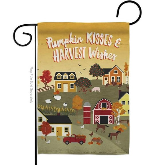 Breeze Decor G163098-BO Harvest Village Garden Flag Fall & Autumn 13 x 18.5 in. Double-Sided Decorative Vertical Flags for House Decoration Banner Yard Gift