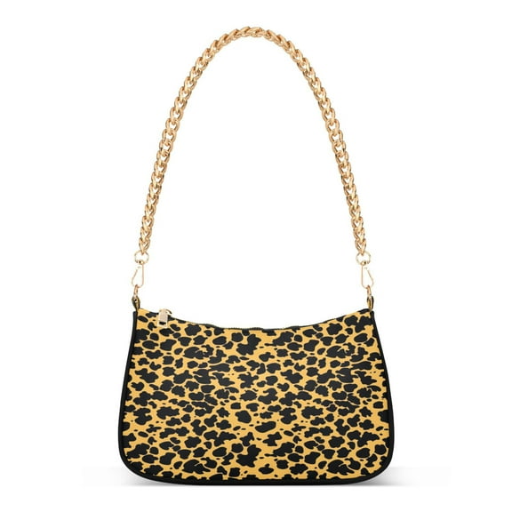 Ryvnso Leopard Print Womens Chain Shoulder Bag Tote Handbags Clutch Hobo Purse with Zipper for Travel