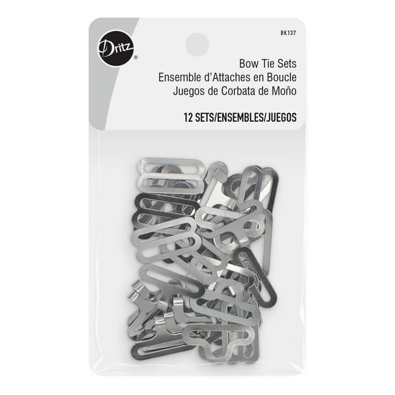 Dritz Bow Tie Hardware Sets, Nickel, 12 Sets