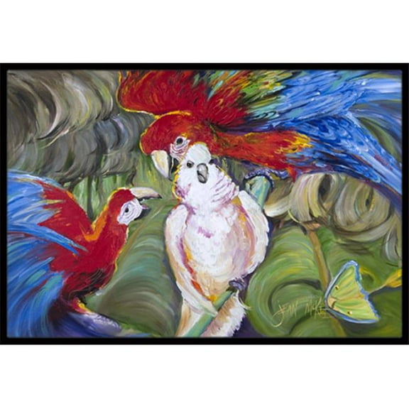 Menage-A-Trois Parrots Indoor & Outdoor Mat, 18 x 27 in.