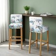 thumbnail image 2 of Sea Turtle Coastal Bar Stool Cover Set of 2, Summer Beach Coral Ocean Blue Nautical Stretch Bar Chair Cover, Removable Washable Pub Counter Stool Chair Slipcover for Kitchen Dining Room Pub Cafe, 2 of 9