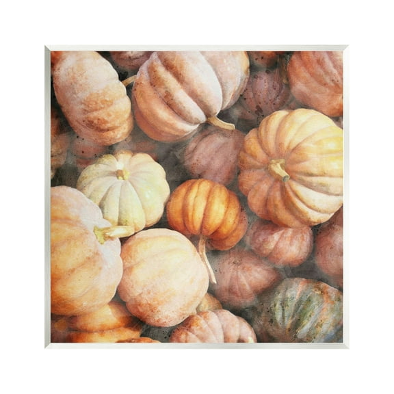 Stupell Industries Fall Pumpkins & Gourds Holiday Painting Unframed Art Print Wall Art, 12 x 12