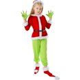 thumbnail image 2 of Disfraces de Halloween 2024 M-4XL de alta calidad, cabello largo, monstruo verde navideño, ropa verde extraña de Jay COS, disfraz peludo de Papá Noel para Navidad, 2 of 5